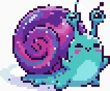 Snailaxy, a collectible Bloomon pixel art creature